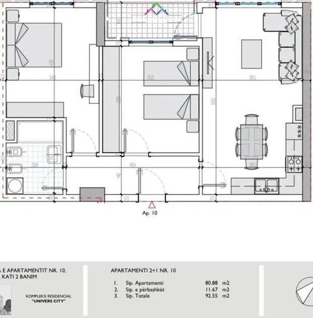 Apartament Ne Shitje Tek Univers City (ID B120631) Tirane