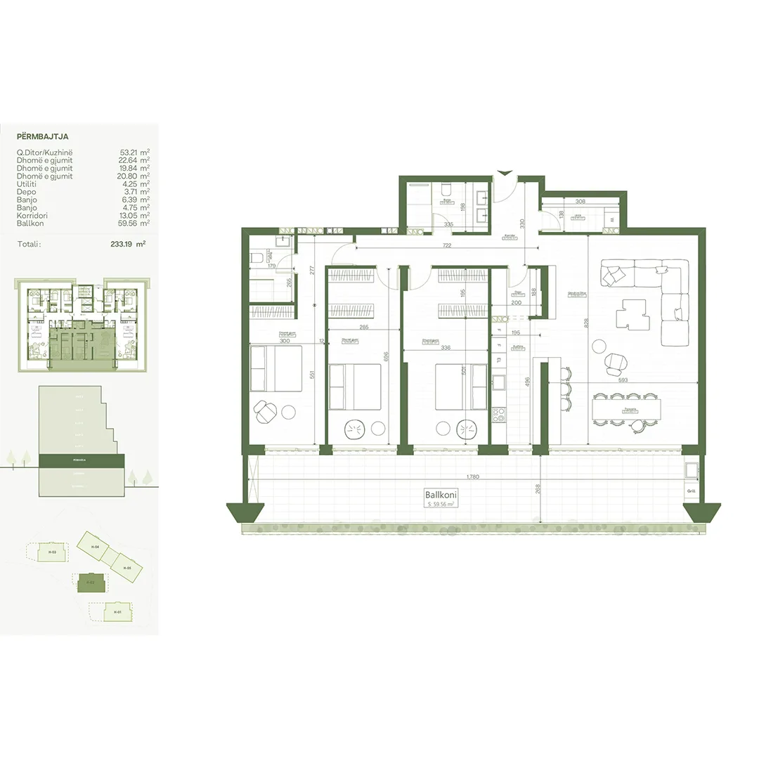 Banesë 233.19m² për #SHITJE në Lagjen Lake Side Living.