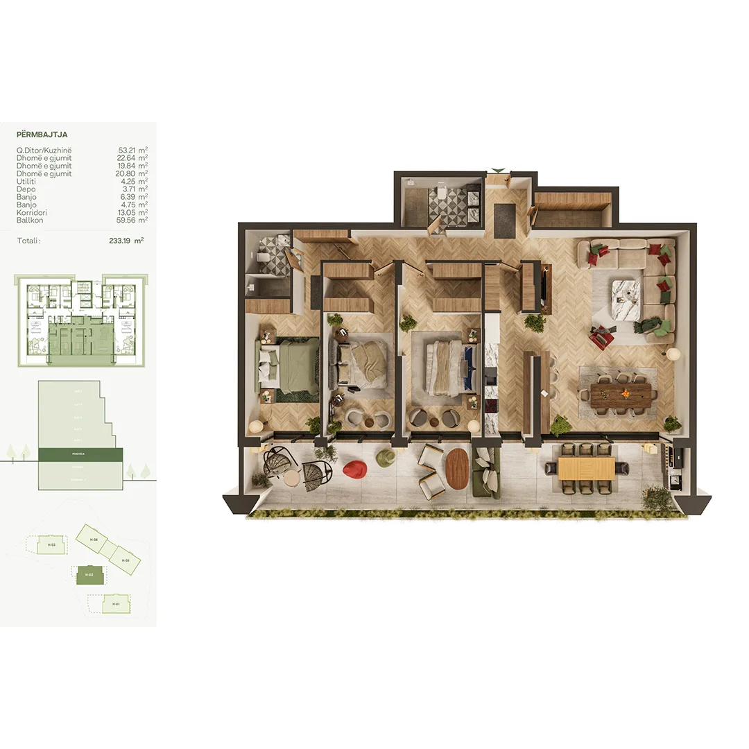 Banesë 233.19m² për #SHITJE në Lagjen Lake Side Living.