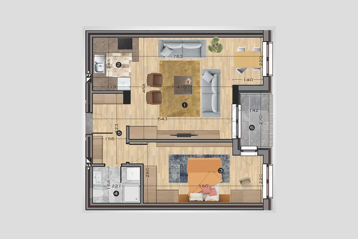 Banesë 65.3m² për #SHITJE në Matiçan