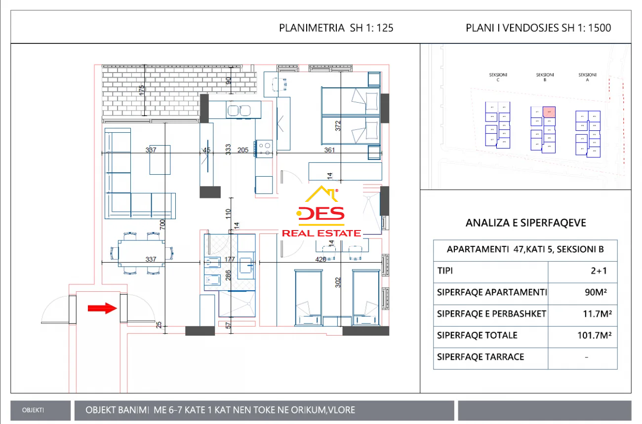 Shitet apartament 2+1+2 në orikum ,vlorë