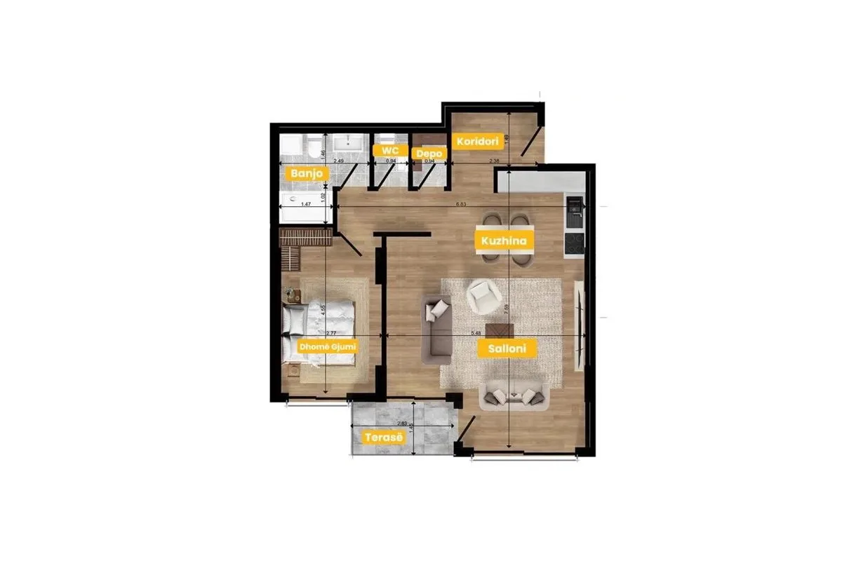 Banesë 76.34m² për #SHITJE në Emshir
