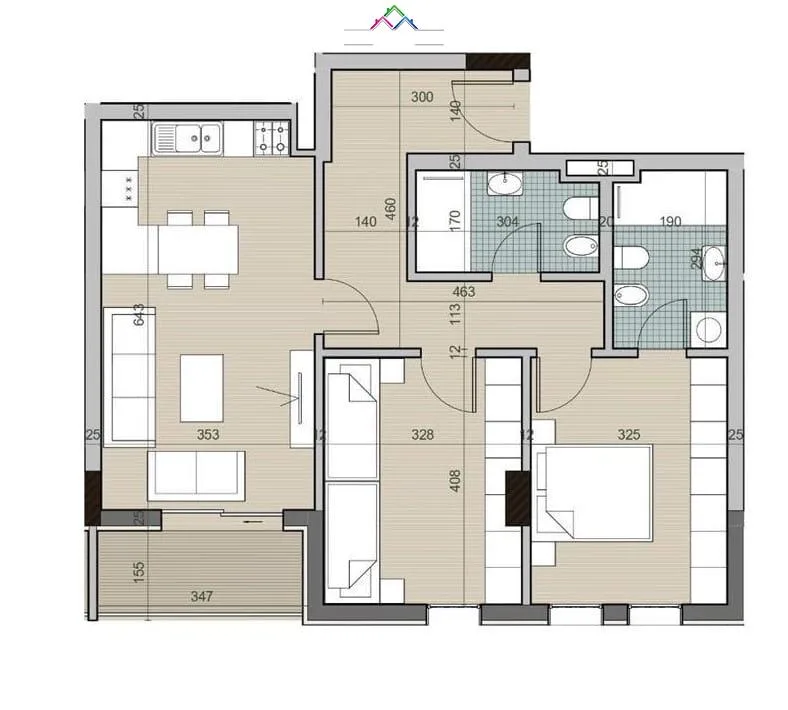 Apartament Ne Shitje 2+1 Tek Kompleksi Univers City (ID B120668) Tirane