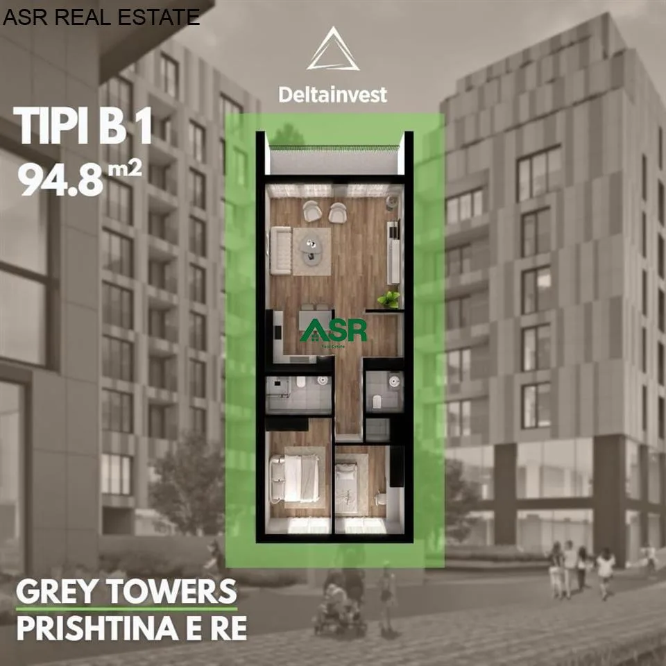 #ID:3203 Banesë 95m2 me #qira në lagjen Prishtina e Re