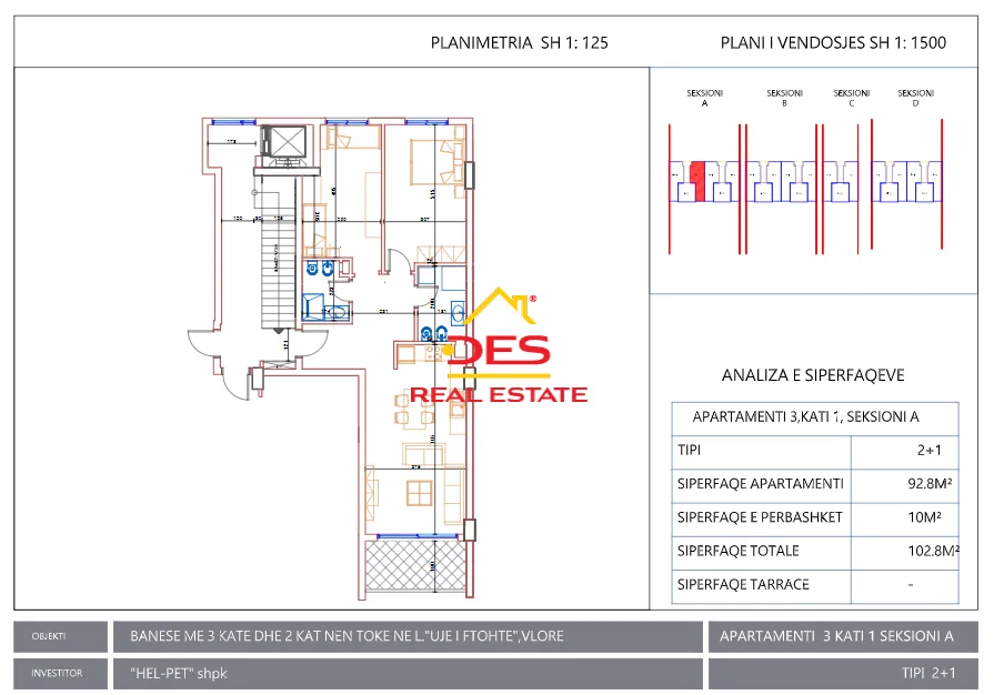Shitet apartament 2+1 te kompleksi ” sol” në ujë të ftohtë ,vlorë