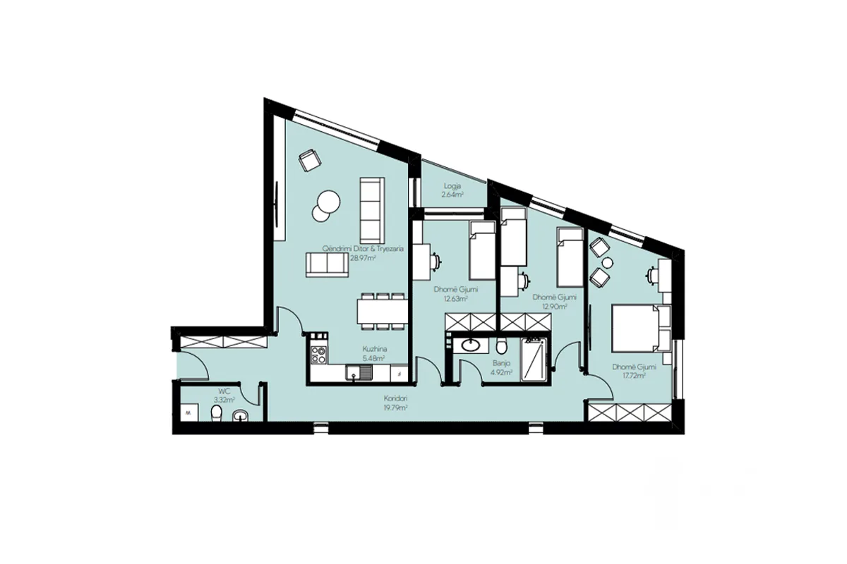 Banesë 124.2m² për #SHITJE te Prishtina e Re.