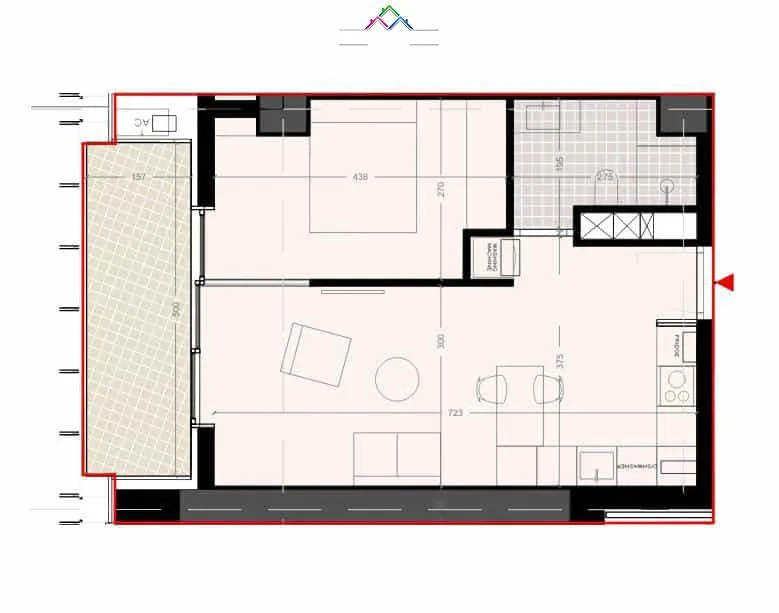 Apartament Ne Shitje 1+1 tek Kthesa e Kamzes (ID B110584) Tirane