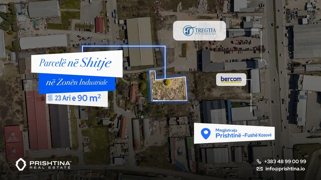 Parcelë në #shitje 23 ari e 90m² në Prishtinë – Zona Industriale