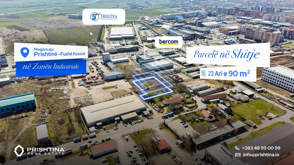 Parcelë në #shitje 23 ari e 90m² në Prishtinë – Zona Industriale