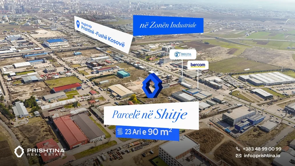 Parcelë në #shitje 23 ari e 90m² në Prishtinë – Zona Industriale