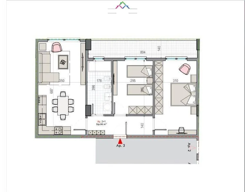 Apartament Ne Shitje 2+1 Ne Kamez (ID B120465) Tirane