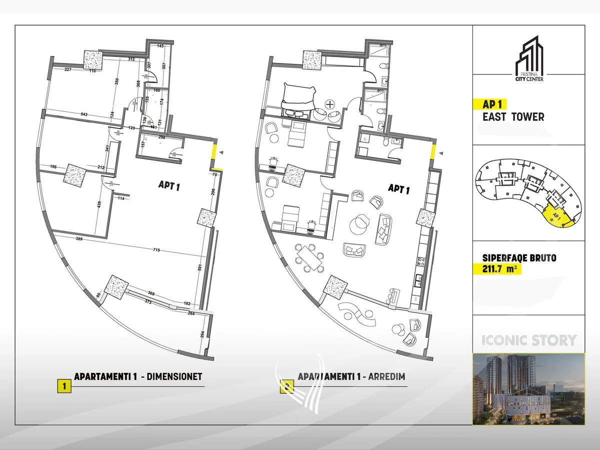Banese me 3 dhoma gjumi në shitje në lagjen Lakrishtë – Prishtina City Center