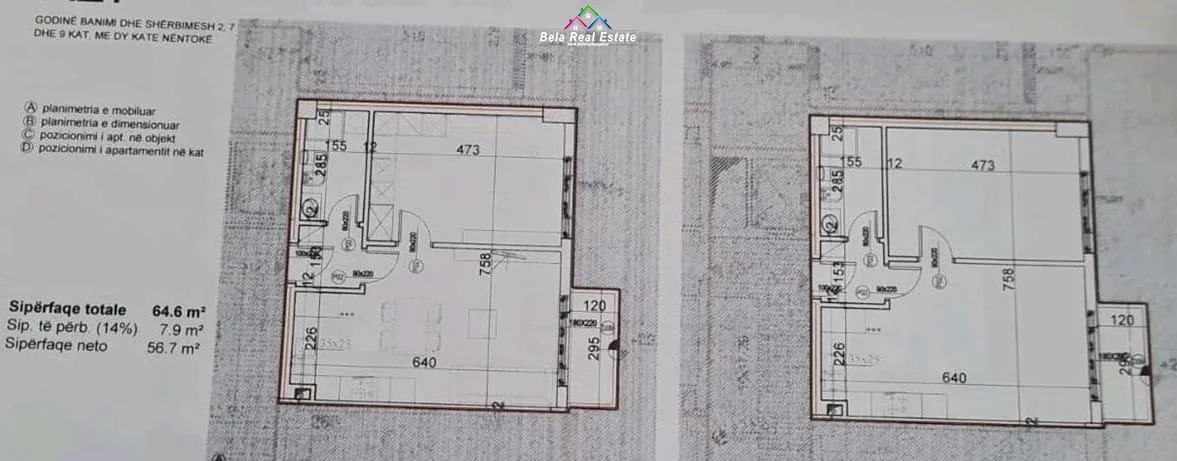 Apartament per Shitje 1+1 tek Rruga e Dibres (ID B110488) Tirane