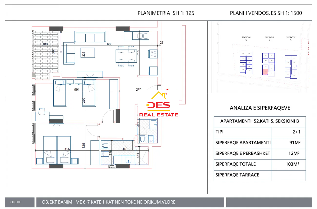 Shitet apartament 2+1+2 në orikum ,vlorë
