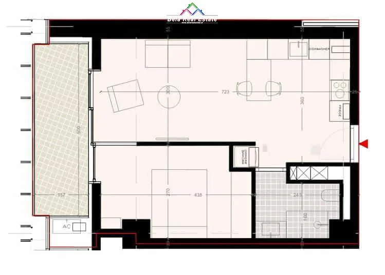 Apartament Ne Shitje 1+1 tek Kthesa e Kamzes (ID B110581) Tirane