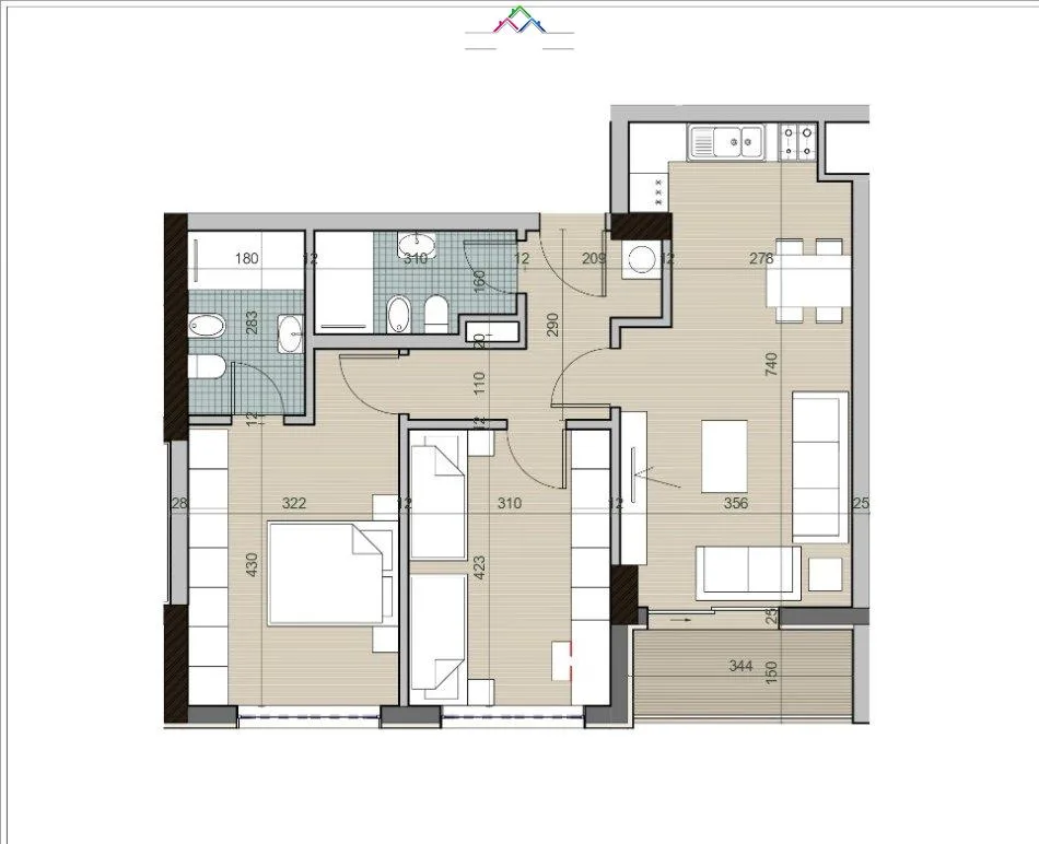 Apartament Ne Shitje 2+1 Tek Kompleksi Univers City (ID B120725) Tirane