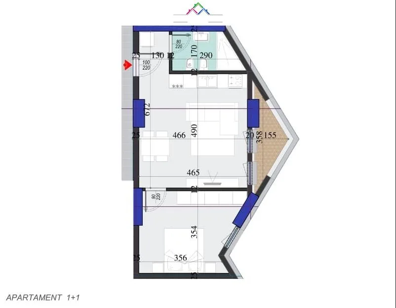 Apartament ne Shitje 1+1 Ne Rrugen Dritan Hoxha (ID B110351) Tirane