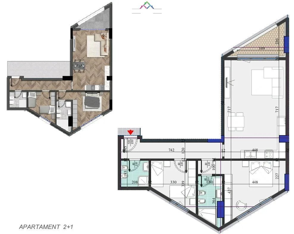 Apartament ne Shitje 2+1 Ne Rrugen Dritan Hoxha (ID B120568) Tirane​