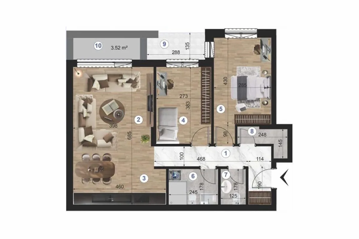 Banesë 85.39m² për #SHITJE në Veternik