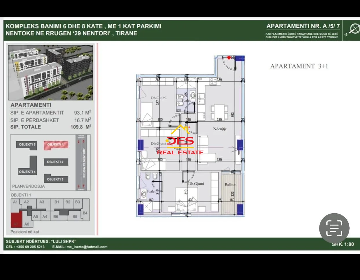 Shitet apartament tek Tirana entry !