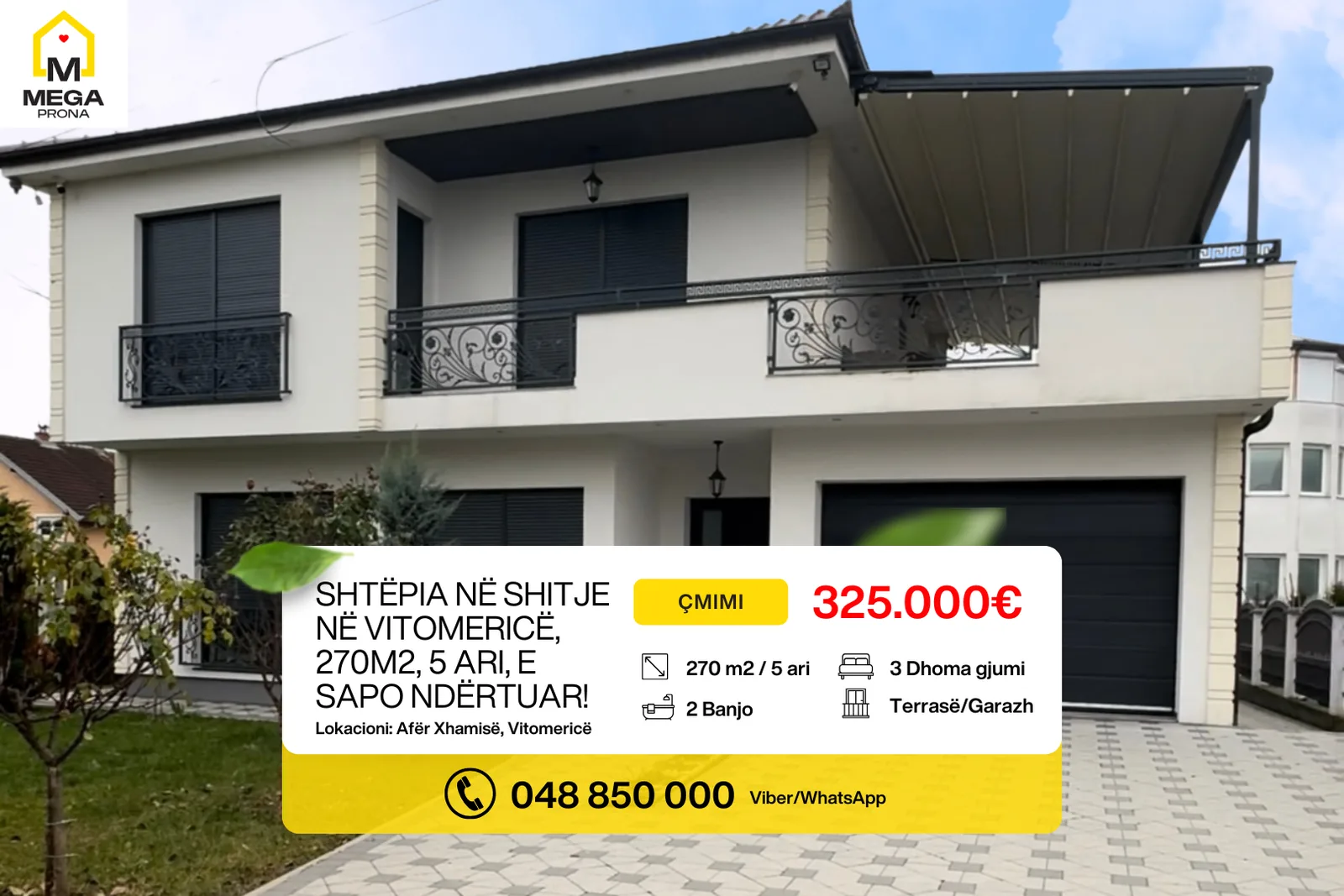 Shtëpia në shitje në Vitomericë, e sapo ndërtuar – 270m²