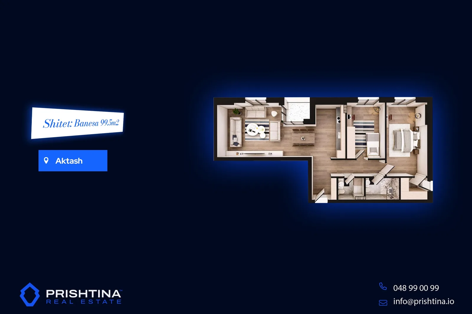 Banesa në shitje 99.5m² dhe 91.3m² në Aktash