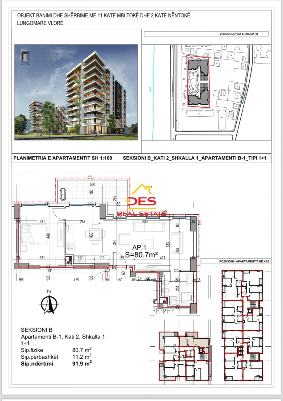 Shitet apartament 1+1 në rezidencën“poseidon”,lungomare vlorë.