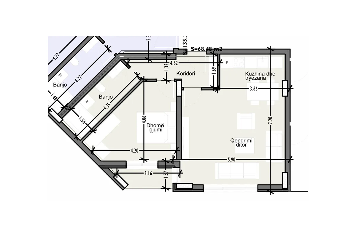 Banesë për #SHITJE 68.48m² te Prishtina e Re
