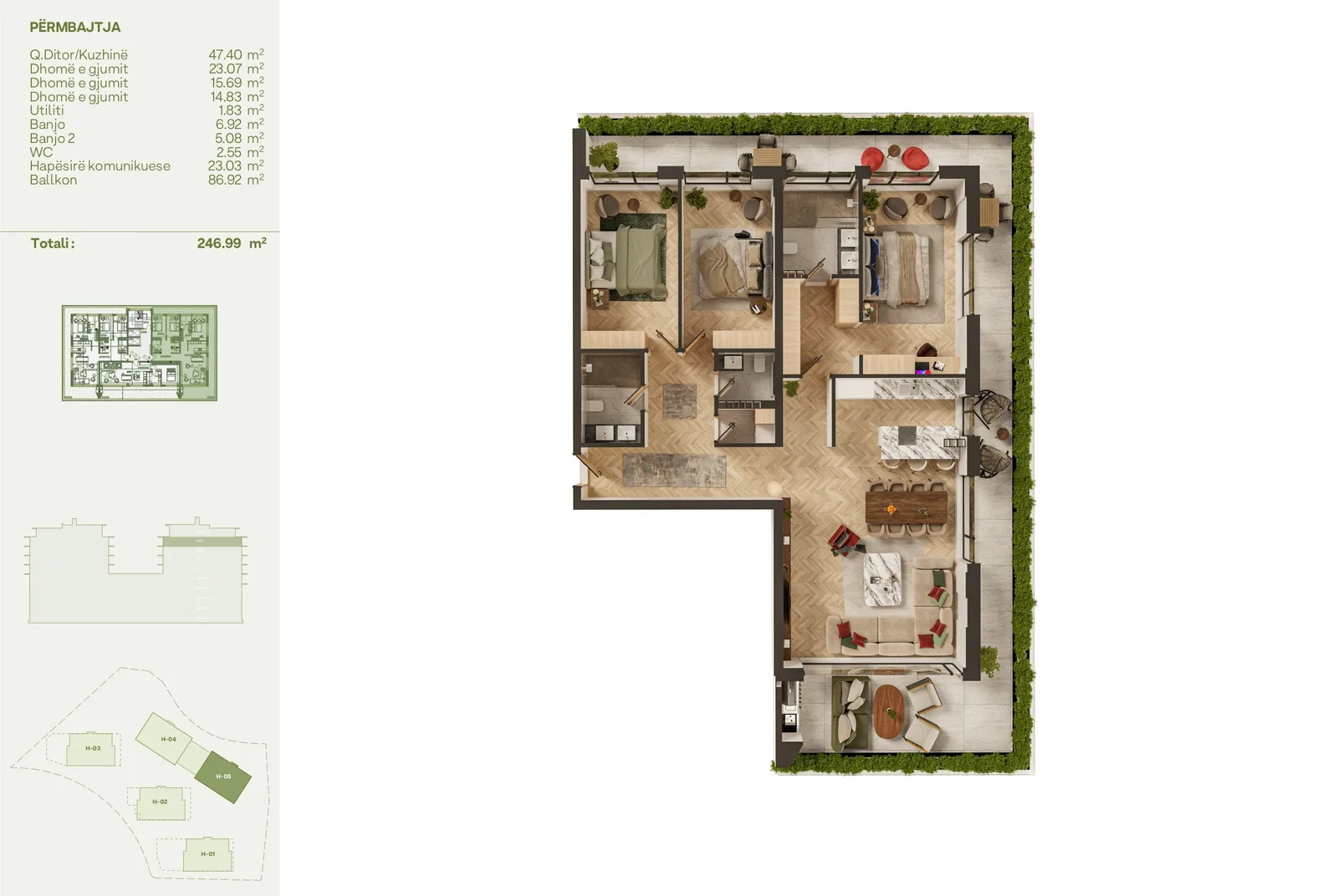 Banesë 246.99m² për #SHITJE në Lagjen Lake Side Living.