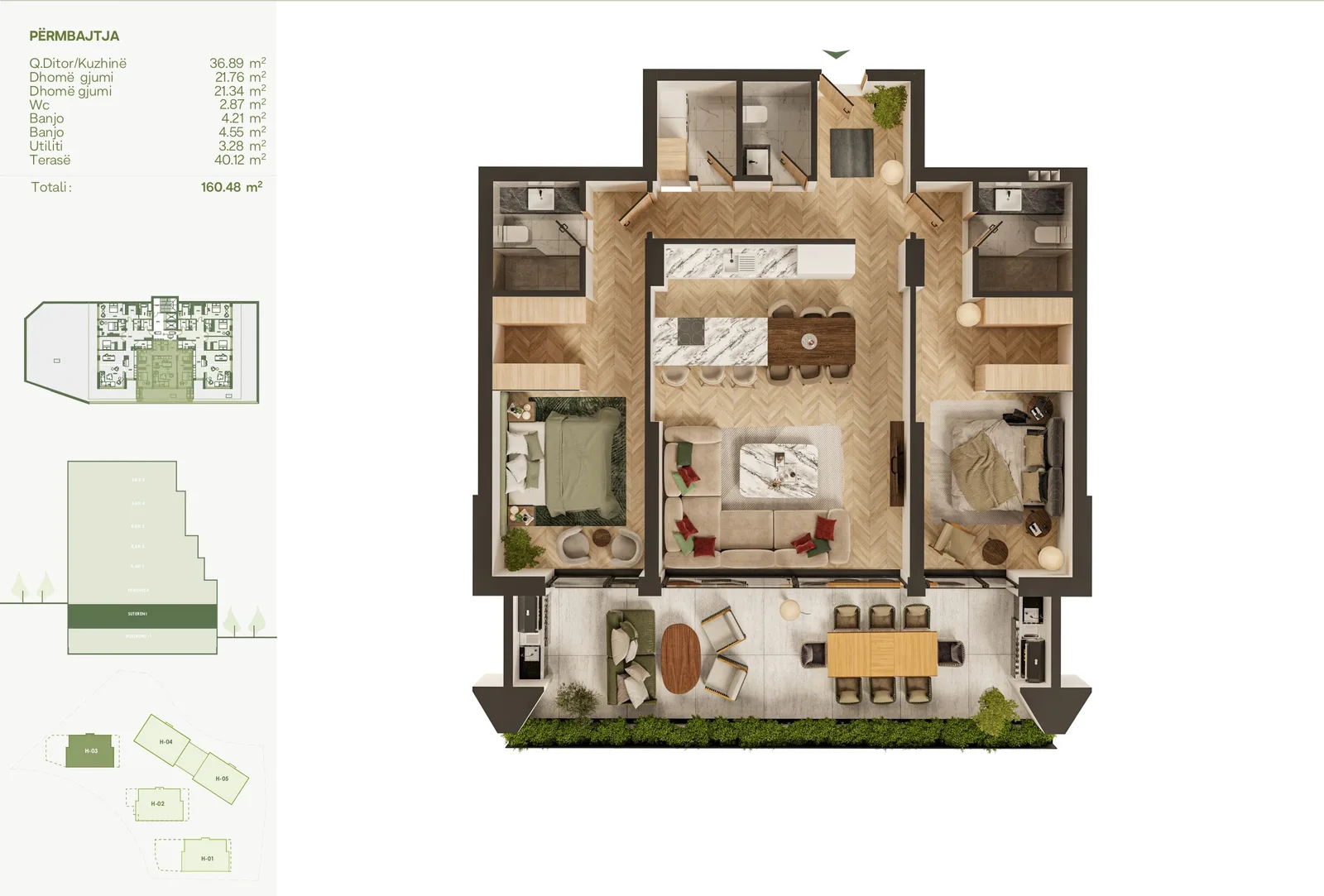 Banesë 160.48m² për #SHITJE në Lake Side Living, në Zllatar.