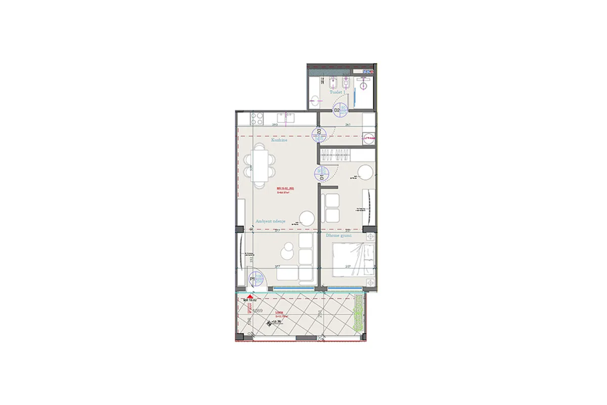 Apartament 77.86m² për #SHITJE në Manastiri Resort, në Sarandë.