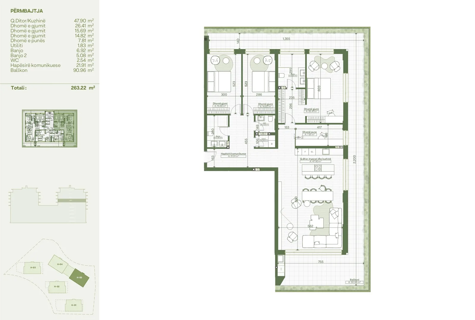 Banesë 263.22m² për #SHITJE në Lagjen Lake Side Living.