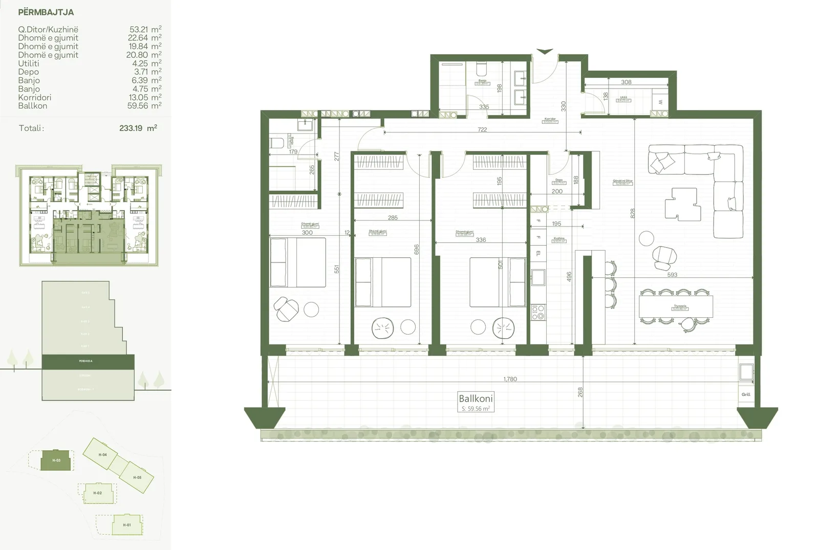 Banesë 233.19m² për #SHITJE në Lagjen Lake Side Living.