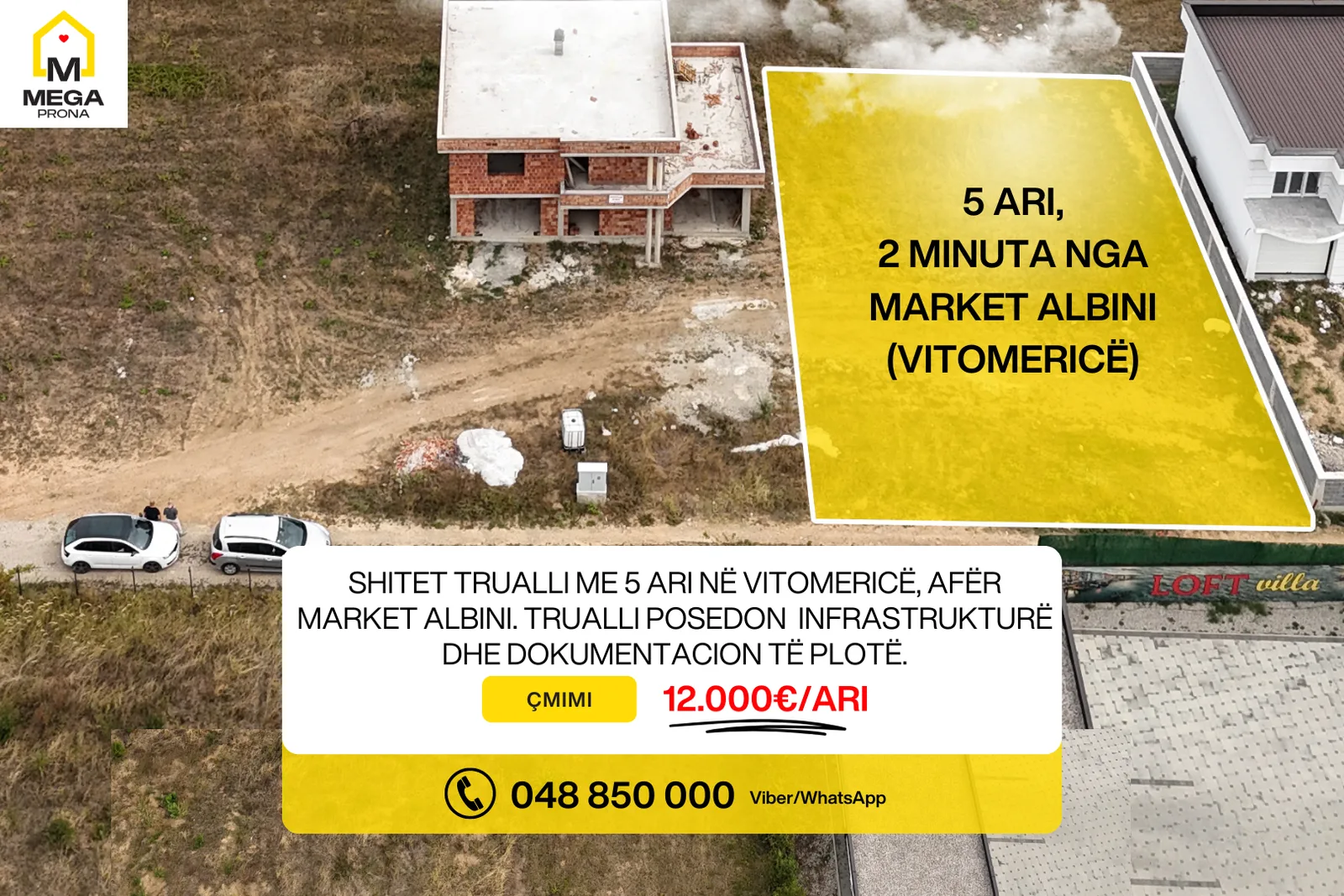 Trualli në shitje me 5 ari në Vitomericë, afër Market Albini