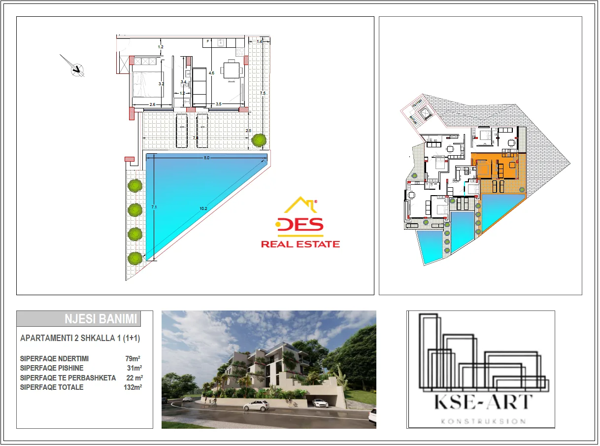 Shitet apartament 1+1 në kompleksin më të ri në radhimë, vlorë.