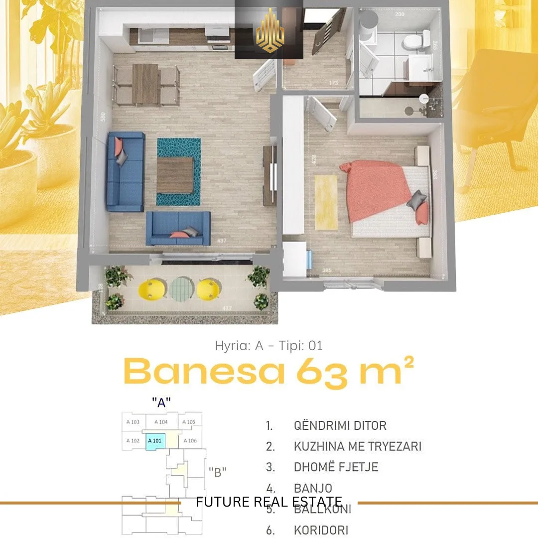 Banesë në SHITJE/63m²
