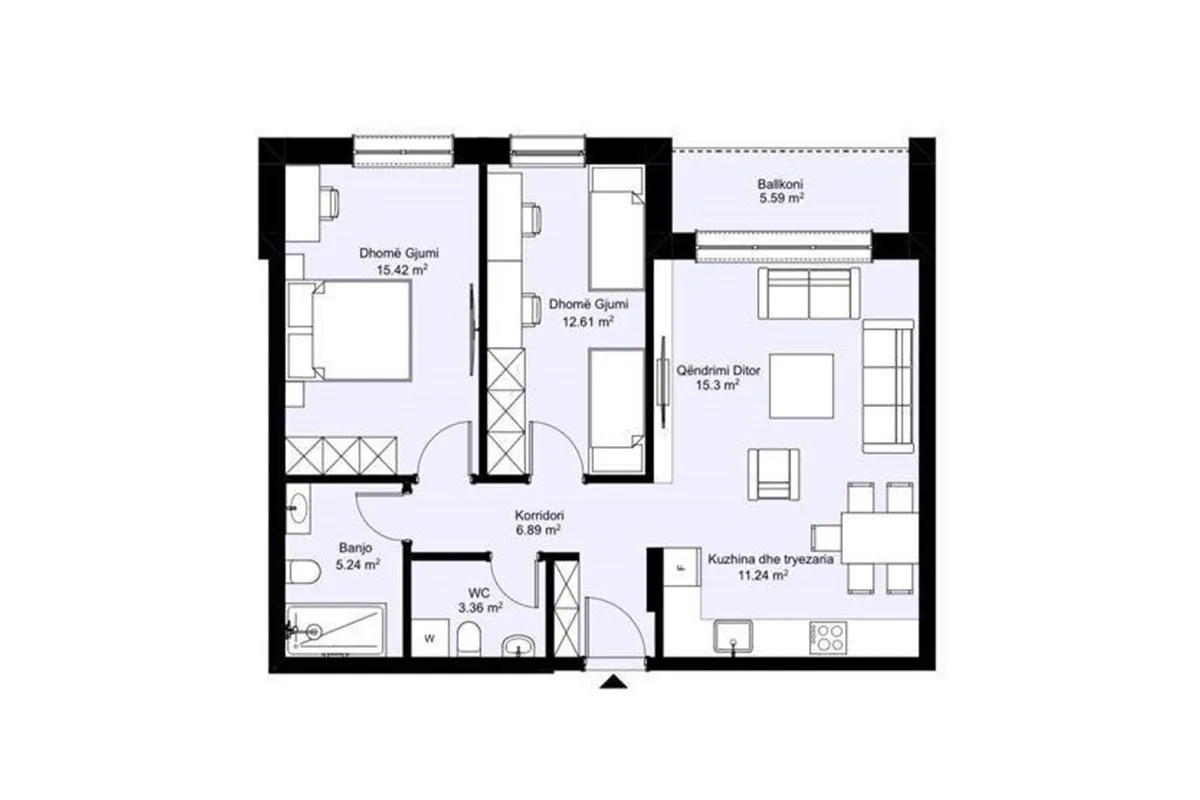 Banesë 84.14m² për #SHITJE në Prizren