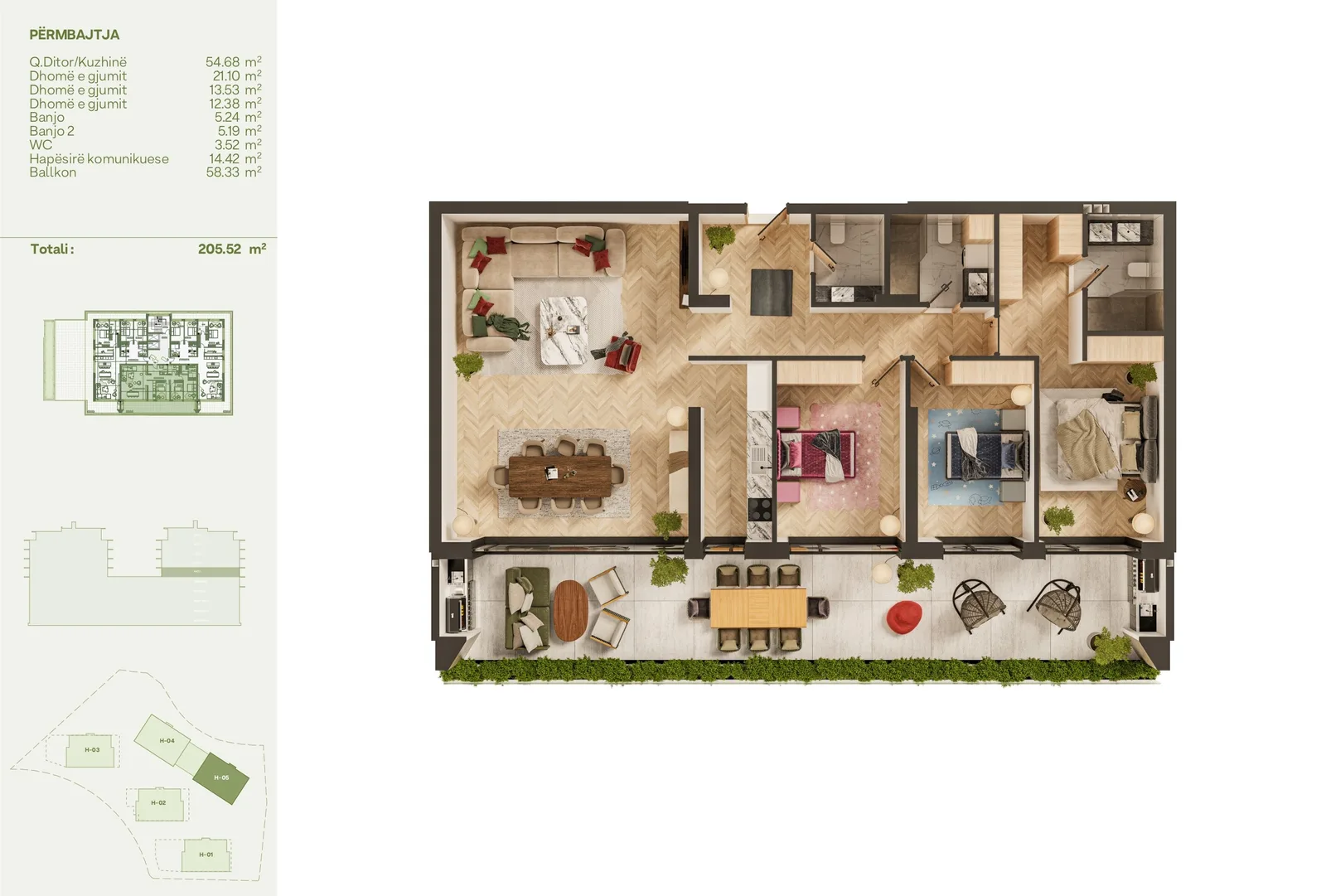 Banesë 205.52m² për #SHITJE në Lagjen Lake Side Living.