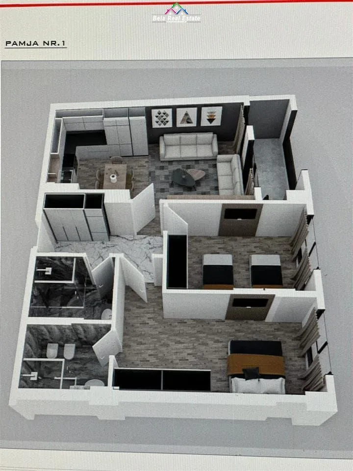 Apartament Ne Shitje 2+1 Tek Stacioni i Trenit (ID B120628) Tirane