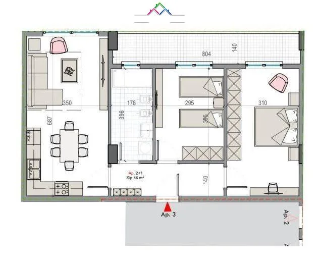 Apartamente Ne Shitje 2+1 Ne Kamez (ID B120658) Tirane