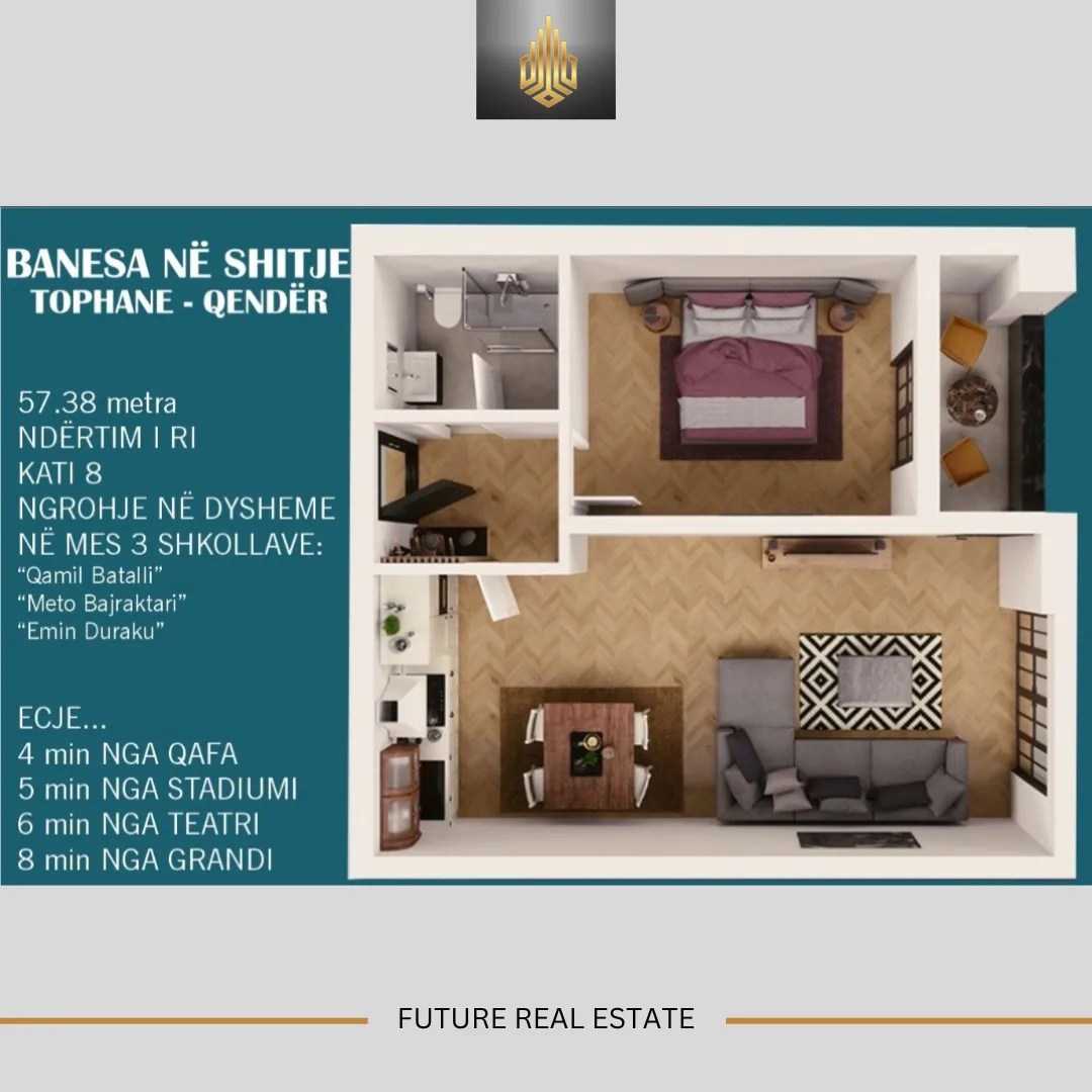 Banesë në SHITJE/57.38m²