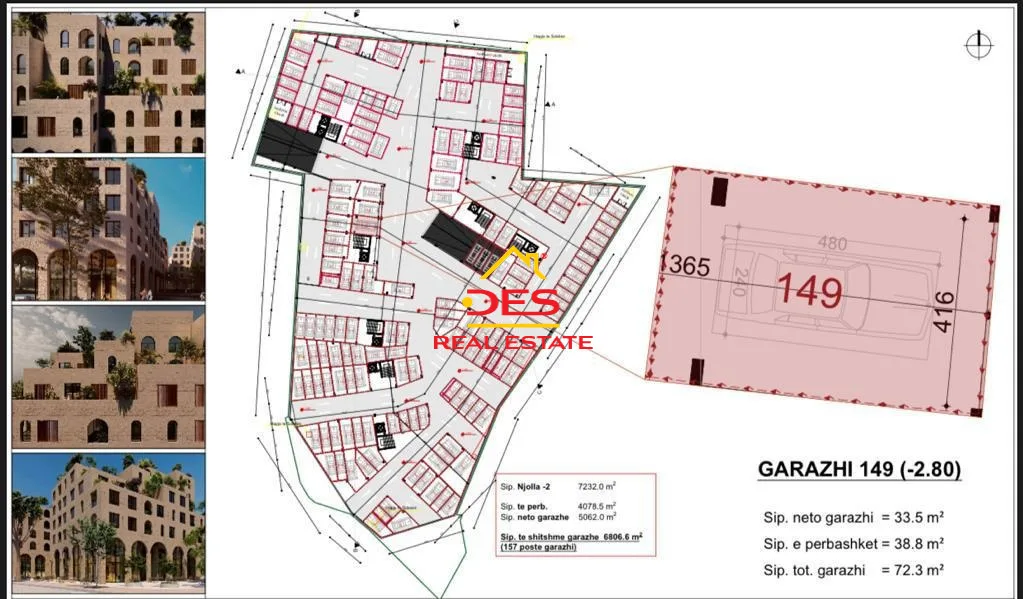 Shitet apartament 1+1 + garazhd në një kompleks në ndërtim në sarandë