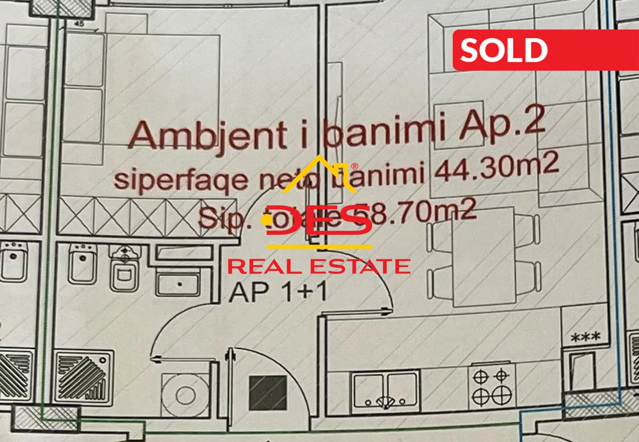 Shitet apartament 1+1 në kune ,shëngjin.