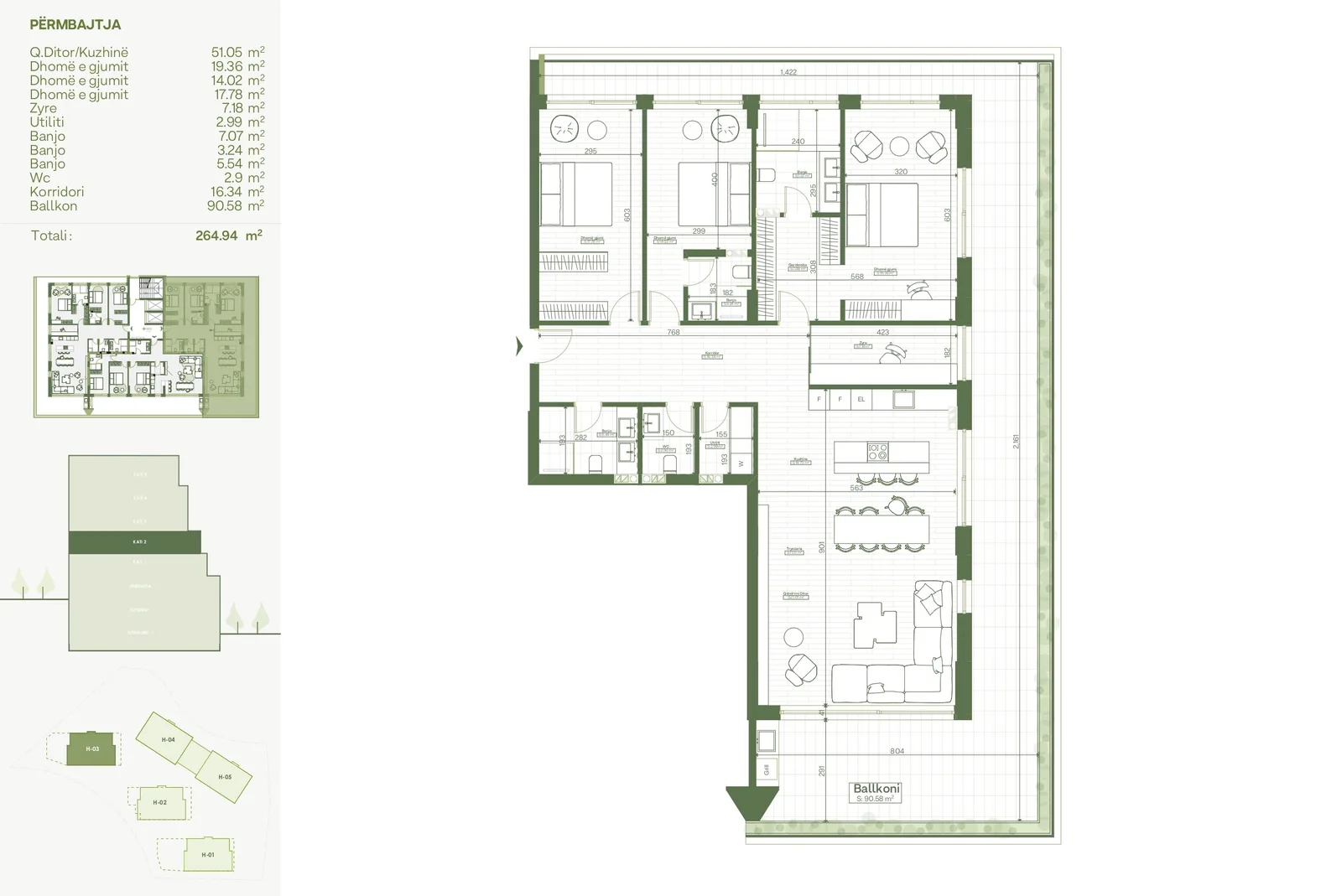 Banesë 264.94m² për #SHITJE në Lagjen Lake Side Living.