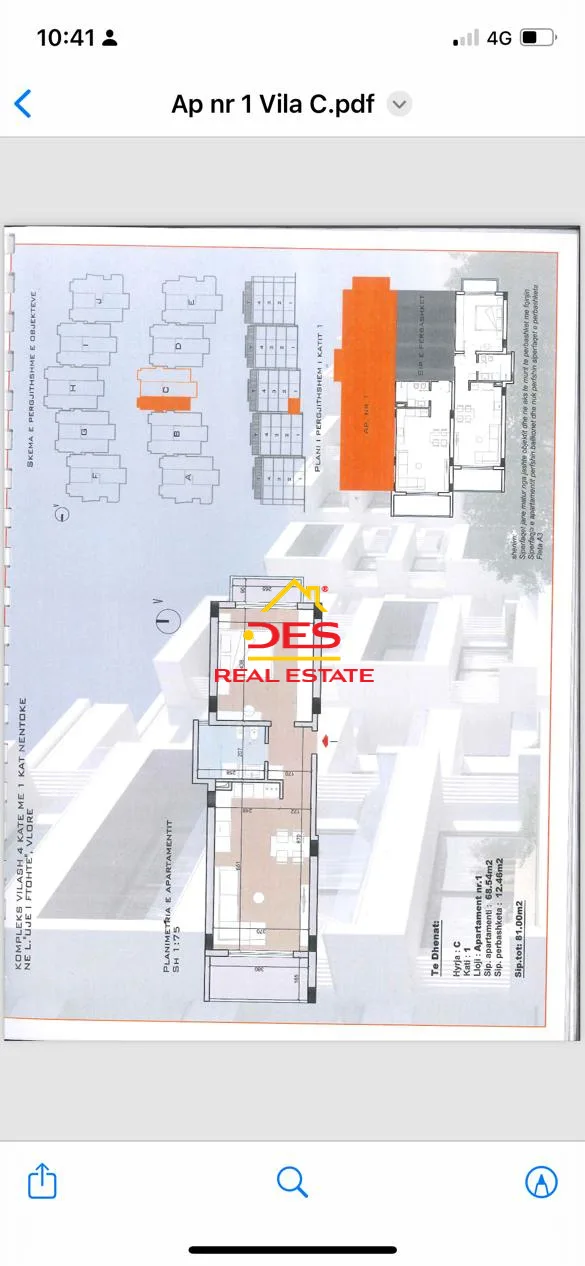 Shitet apartament 1+1 me këste në kodër lungomare.