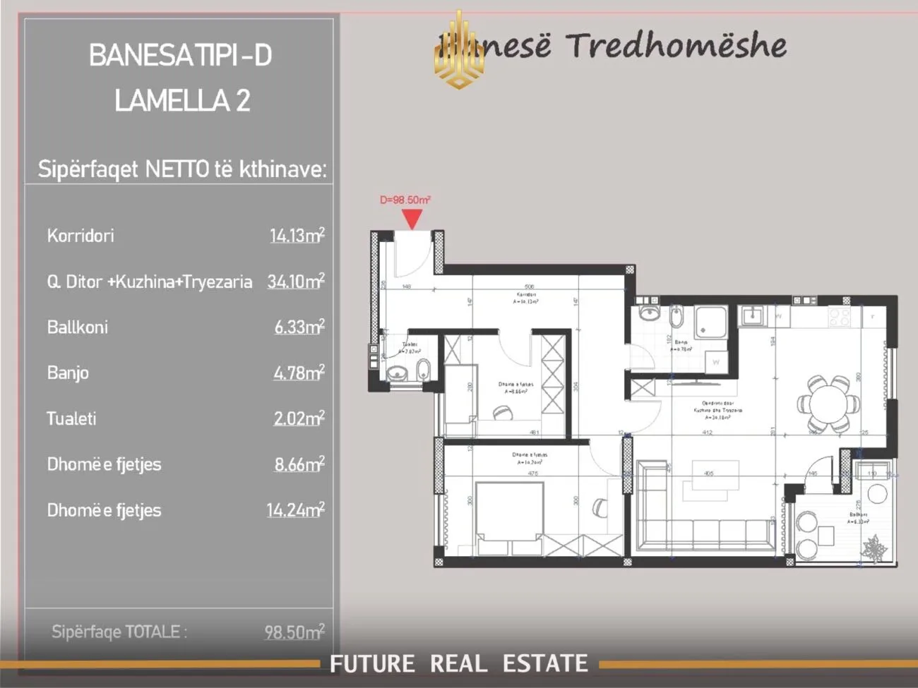 Banesë në Shitje – 2 dhoma gjumi – Prishtinë – Bregu i Diellit – Sunny Hill