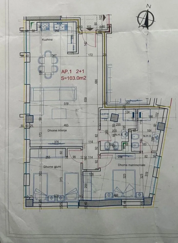 Apartament Ne Shitje 2+1+2 Tek Ish-Tregu Elektrik (ID B120718) Tirane