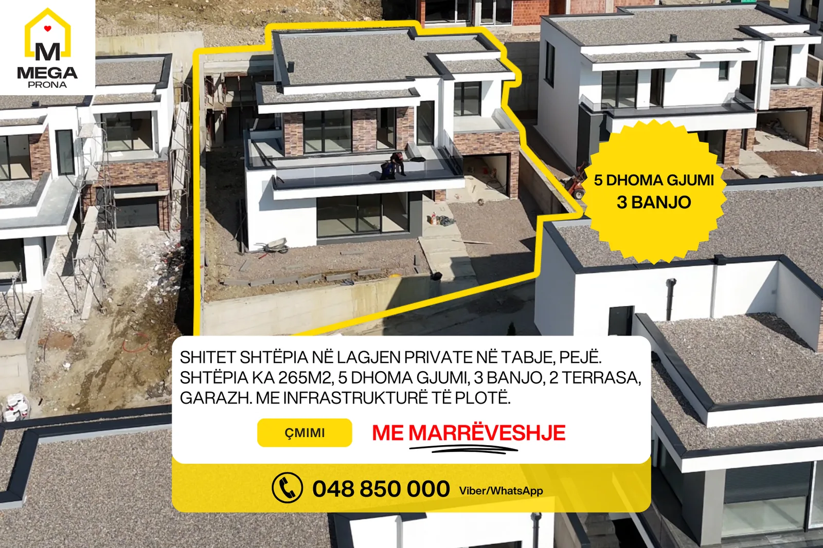 Shtëpia super luksoze në shitje me 5 dhoma gjumi në Tabje, Pejë – 265 m²