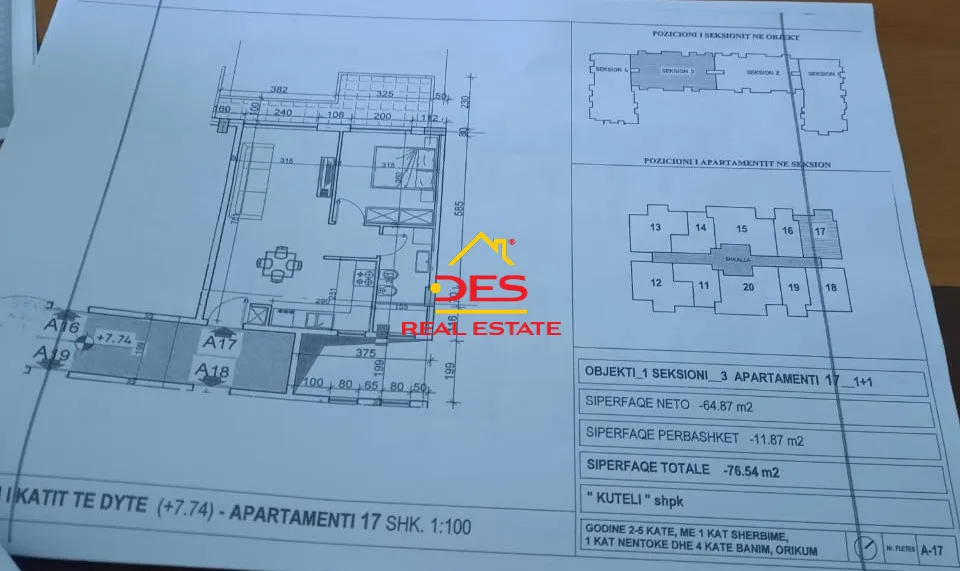 Shitet apartament 1+1 me këste në orikum
