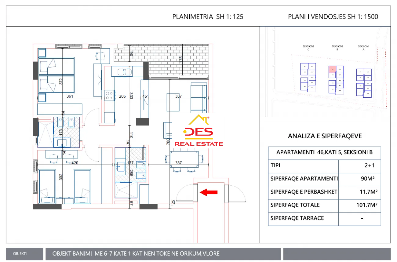 Shitet apartament 2+1+2 në orikum ,vlorë